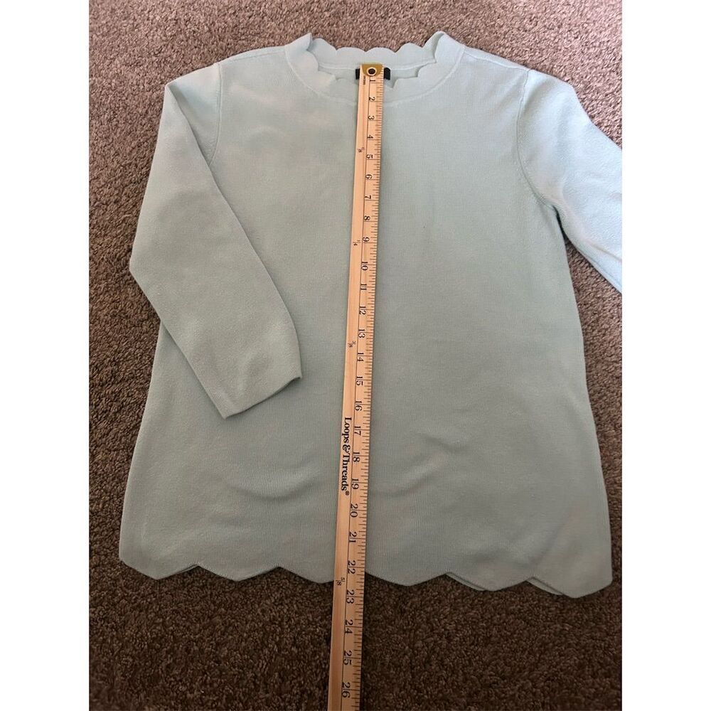 Halogen Women's Scalloped Pullover Sweater Blue Size M Long Sleeve
#089 - Picture 7 of 8